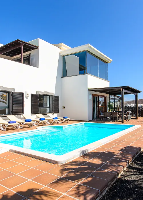 Terrace and pool Exterior with sun terrace and pool of Hipoclub Villa