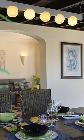 Dining room of Villa Aguamarina 14 Dining room of Villa Hipoclub Aguamarina 14